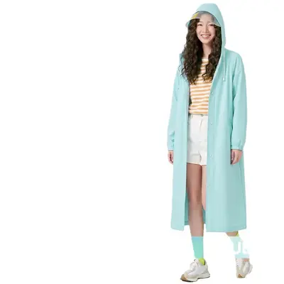 Disposable EVA rain poncho, thickened long style - 6