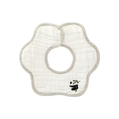 Baby Bib, 100% Cotton Gauze, 8-Layer, Embroidered - 6