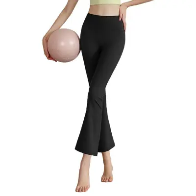 Women's Summer Flared Yoga Pants, No Visible Panty Lines, High Waist - 5