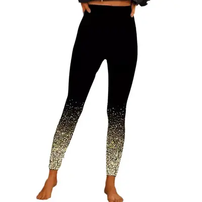 Damen-Stretch-Leggings, High-Waist-Yogahose mit Print - 6