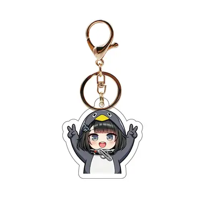 Gugu Gaga little penguin acrylic keychain with face-changing emoji design - 9