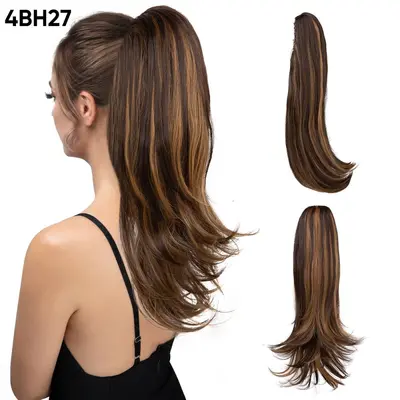 Women's Short Hair Ponytail Wig, High Ponytail, Natural Fluffy Curly, Clip-In - 10