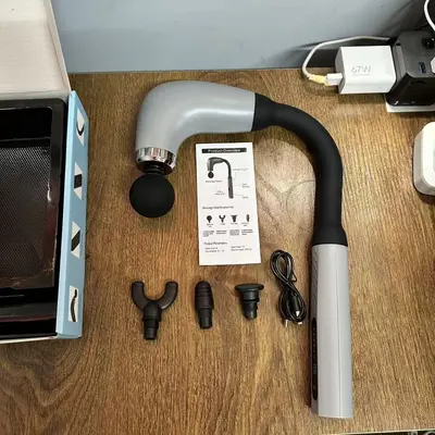 U-förmige Faszienpistole, leiser Elektro-Massager, LCD-Display, mehrere Stufen - 6