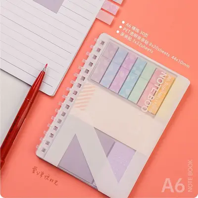 Morandi Color Sticky Notes Set with Loose-Leaf Index Tabs - 7
