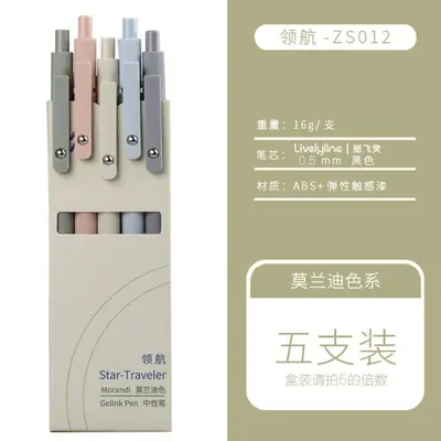 Zanshi Morandi Jel Kalem 0.5 mm Siyah Basmalı - 7