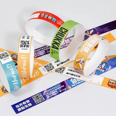 Einweg-Armbänder mit Druck und Einzelcode, für Kinderspielplätze
