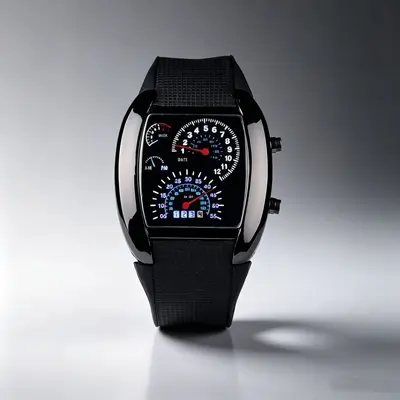 LED spor saat, yelpaze göstergesi tasarım erkek izle
