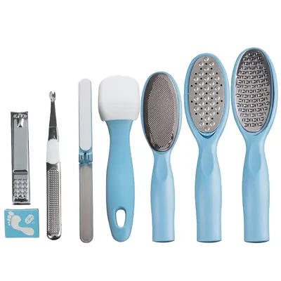 9-Piece Foot Care Set, Stainless Steel Foot File and Pumice Stone