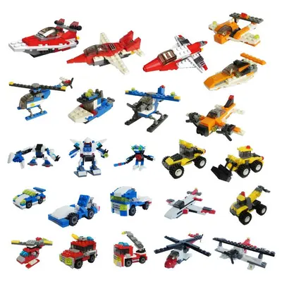 Shunlekang Building Blocks Transformable Engineering Vehicle Airplane Fire Truck Kids Toy - 4