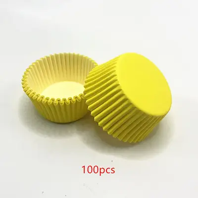 100 adet saf renk pişirme yağı kağıdı büyük kar meiniang kek fincan tek kullanımlık muffin kağıt tepsisi - 12