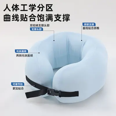 U-shaped neck pillow, memory foam, 3D massage, travel - 3