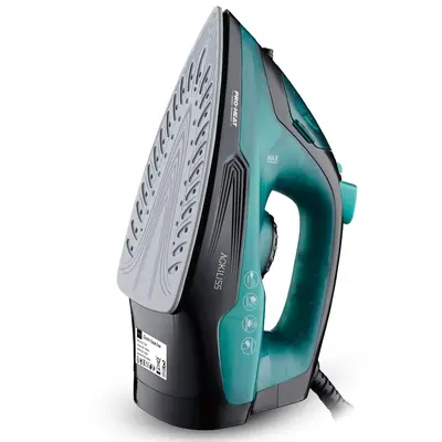 Portable electric steam iron with handheld hanging feature