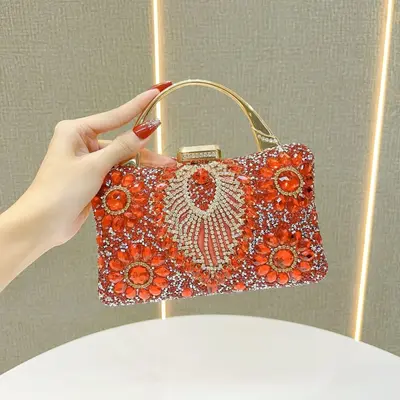 Diamond-Coated Women's Evening Bag for Weddings and Banquets - 9