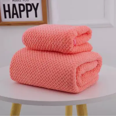 Düz ananas ekose havlu seti yumuşak ve emici çocuk yüz havlusu ev banyo havlusu mercan kadife havlu - 7