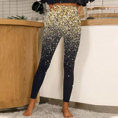 Damen-Stretch-Leggings, High-Waist-Yogahose mit Print - 5