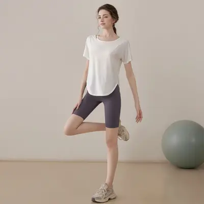 Women's yoga top, short sleeve, breathable, quick dry - 11