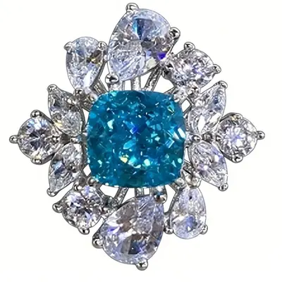 S925 Silberring mit Aquamarin Damen - 4