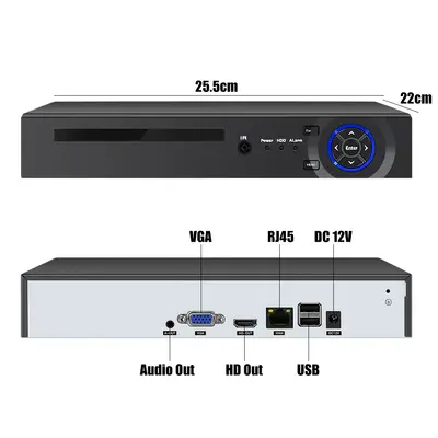 Mini NVR Full HD, ONVIF uyumlu, 4K kamera desteği - 4