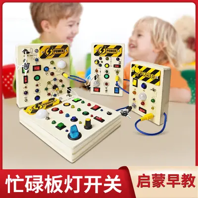 Montessori Beschäftigungstafel - Holz-Lernspielzeug für Babys und Kleinkinder