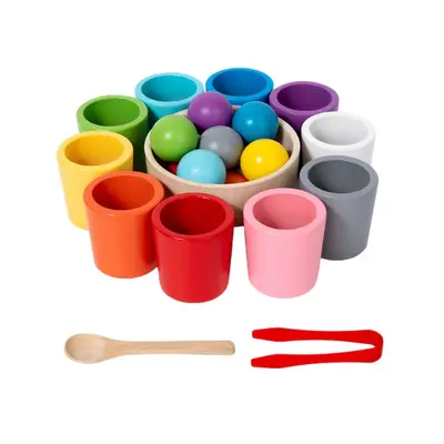 Cross-border Montessori early education ten-color sorting containers color recognition matching children's concentration training wooden educational toys - 6