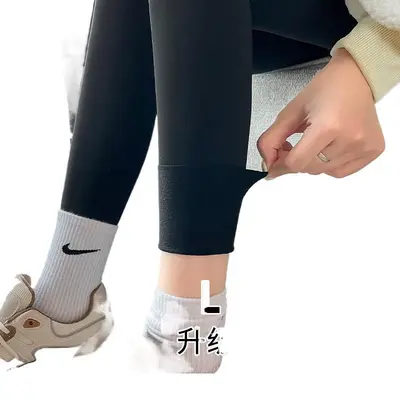 鲨鱼裤女外穿秋冬新款磨毛高腰弹力保暖瑜伽裤显瘦无痕打底裤代发