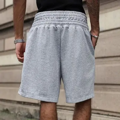 Men's Double Waist Casual Shorts, Grey, Loose Knit