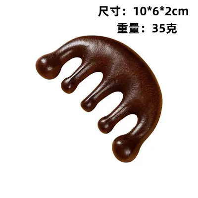 Yeşil sandal ağacı tarağı, meridyen ahşap tarağı, saç derisi masaj tarağı, hediye kutusu, küçük tarak, hediyelik eşya, sandal ağacı sağlık tarağı - 7