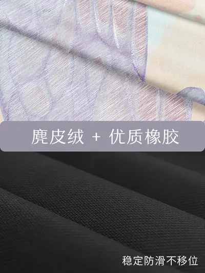 Printed Suede-Look Rubber Yoga Mat 1.5/5mm, Foldable - 3