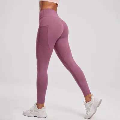 Women's Peach Butt Yoga Leggings with Side Pockets - 12