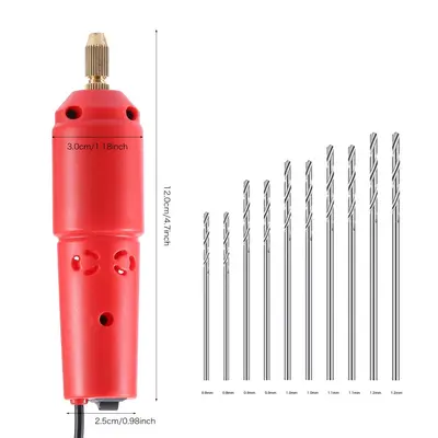 USB electric mini drill set, red