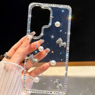 适用三星S26Ultra珍珠小马手机壳S24FE闪钻S25全包防摔DIY保护套 - 10