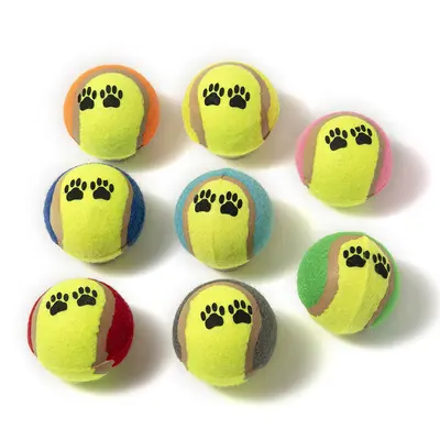 6,3 cm pati izli elastik kedi ve köpek tenis topu oyuncağı