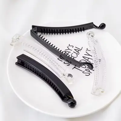 Saç Klipsi Yuvarlak Düz Klips Saç Tokası İhtişamlı Saç Klipsi Kore Minimalist Büyük Boy Muz Klipsi Dikey Klips Muz Klipsi Pençe Klipsi