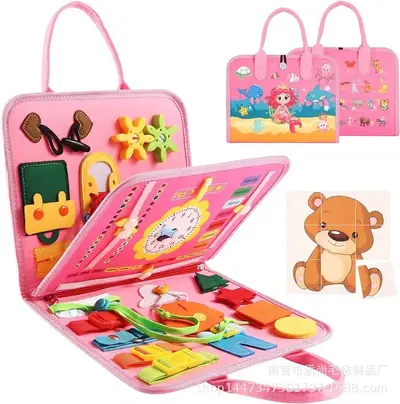 CPC CE Certified Felt Busy Board, Early Education Dressing Learning Toy for Children