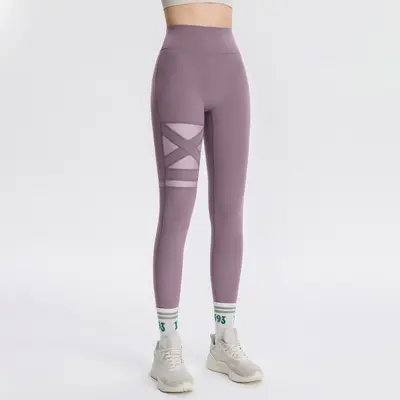 Mesh Panel High-Waist Tummy Control Pilates Yoga Pants - 9