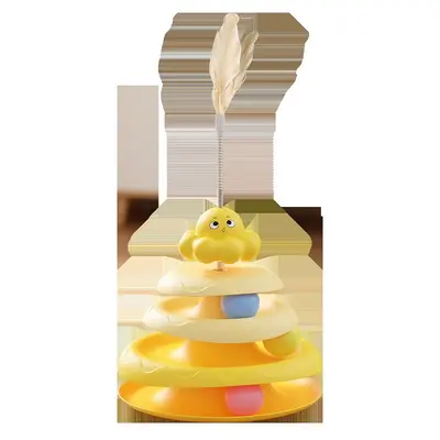 Octopus Cat Toy with Turntable and Feather Teaser Wand, Self-Play - 5