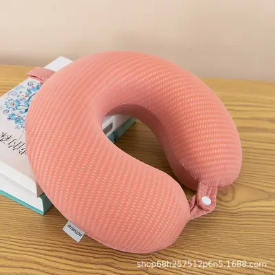 Summer Ice Silk U-Shaped Neck Pillow, for Car and Travel, Breathable
