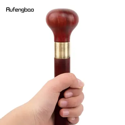 Wooden 3-Section Walking Stick, Red Round Pure Wood - 4