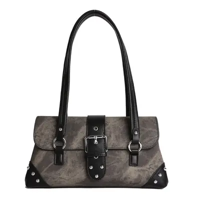 Modische Damen-Schultertasche mit Schnappverschluss, koreanischer Stil, schlicht - 7