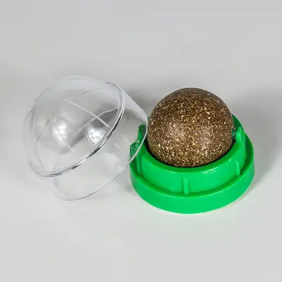 Rotating Mint Ball Cat Toy with Self-Adhesive Lollipop and Cat Grass - 7