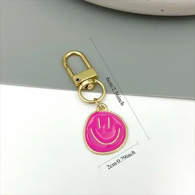 Regenbogen-Metall-Smiley-Schlüsselanhänger, Geschenk zum Schulanfang