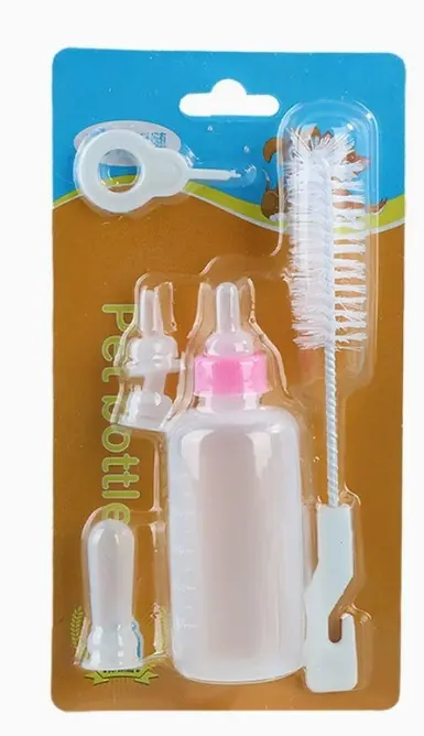 Silicone Pet Feeding Bottle for Kittens and Puppies, Soft Nipple - 7