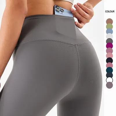 Yüksek belli dikişsiz yoga taytı, kadın, kalça kaldırıcı