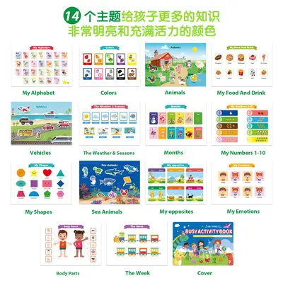 Önceden montajlı çocuk meşgul kitabı erken eğitim oyuncak tam set sessiz kitap
