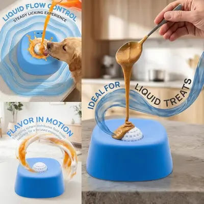 Dog Slow Feeder Lick Bowl, Anti-Slip Spherical Design