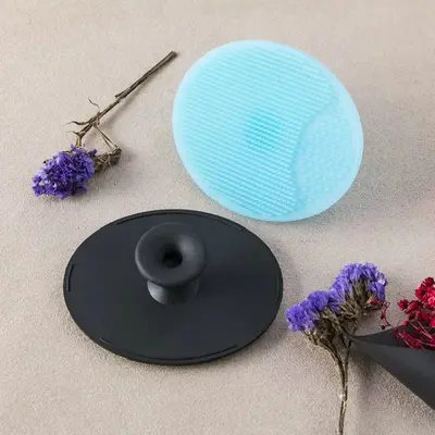 Baby silicone shampoo brush, dandruff removal comb, baby massage brush, bath brush, girl's face washing brush - 3