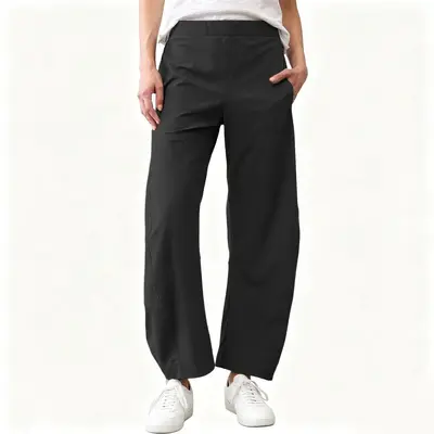 Damen Schnelltrocknende 7/8 Haremshose mit weitem Bein und elastischem Bund - 8