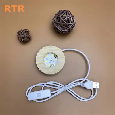 LED-Lampenemitter DIY Steckerlampe Nachtlicht Kristallkugel Duftlampe Parfümzerstäuber Marktstandleuchte Flohmarktleuchte runde Leuchte Echtholz leuchtender Sockel - 8