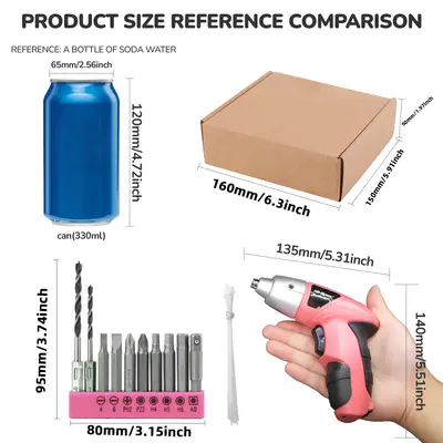 Mini elektrikli tornavida, 3,6V, 11 parçalı set - 13