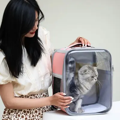 Taşınabilir Şeffaf Kedi Sırt Çantası Nefes Alabilir